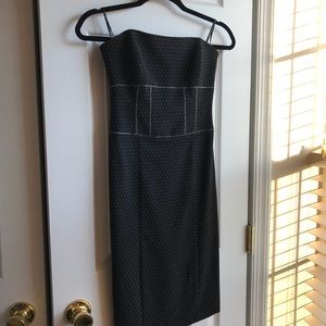 BEBE strapless black/white dress